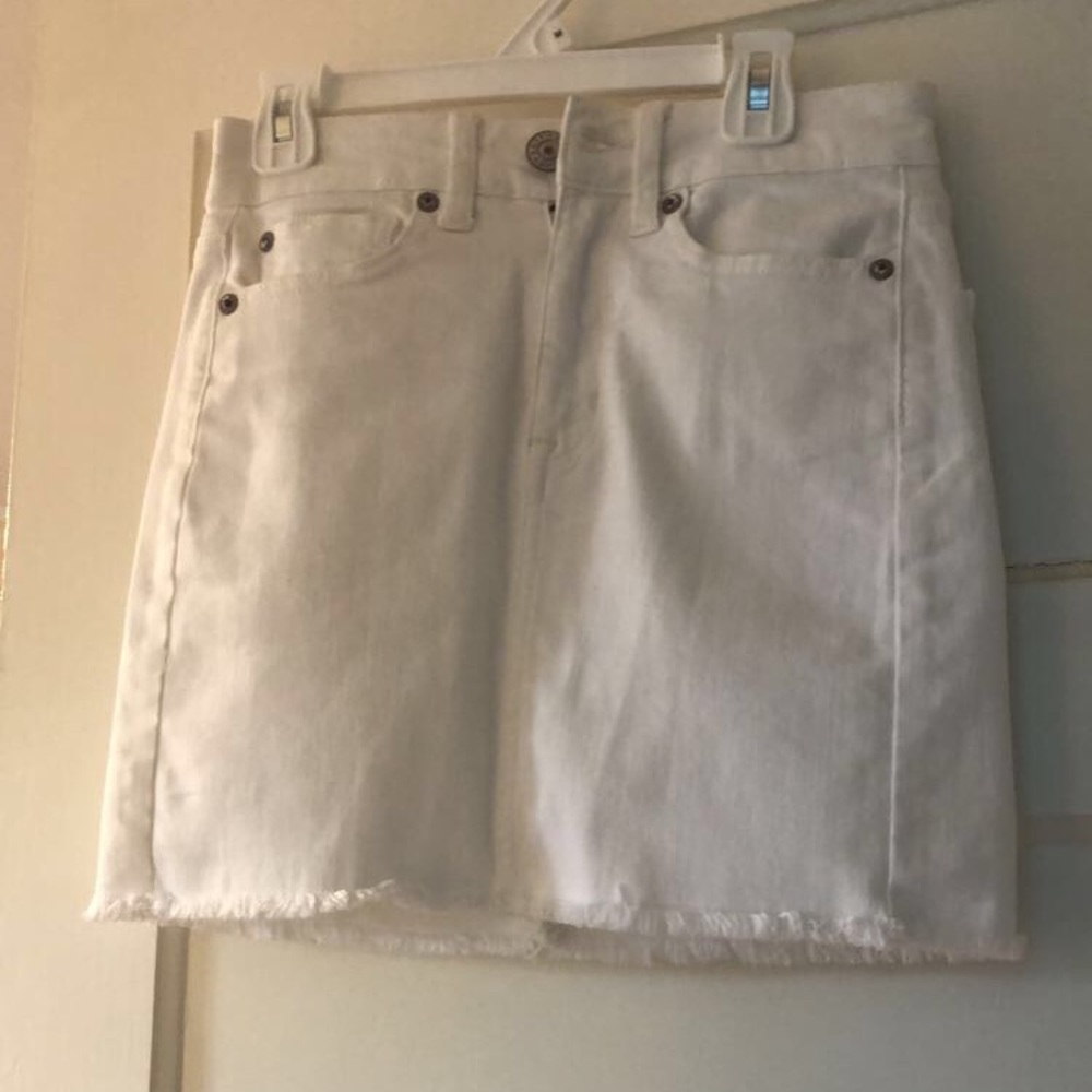 White denim miniskirt